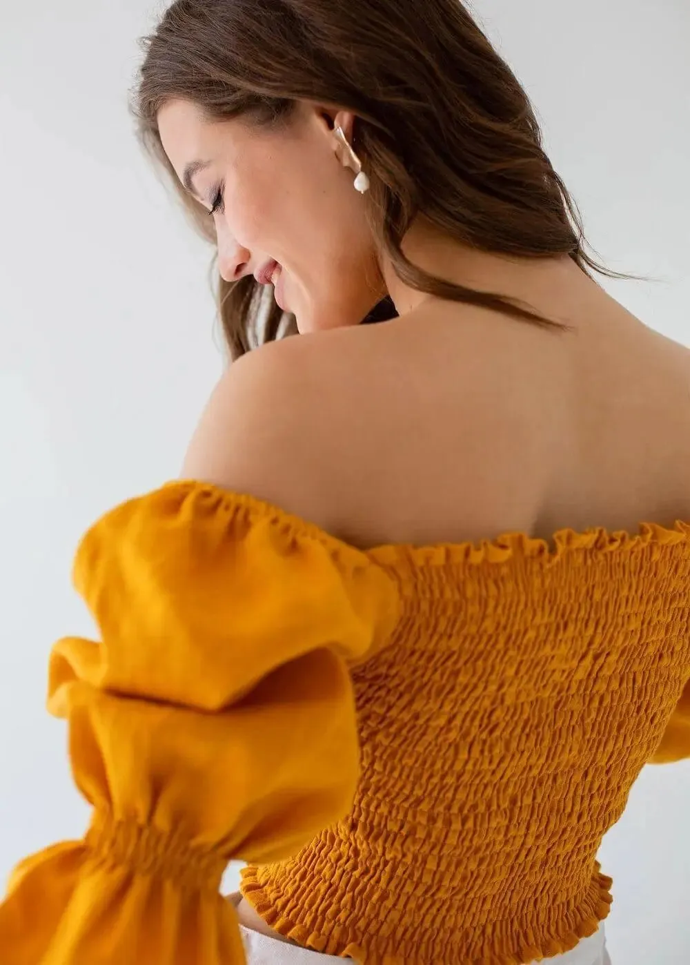 Puff Sleeve Linen Top