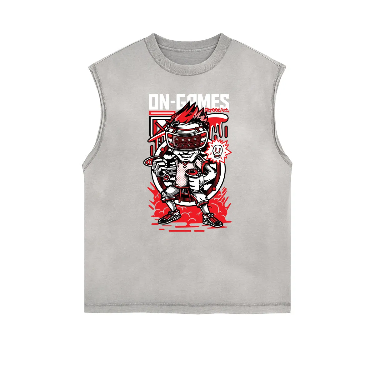 Punk Cartoon Graphic Tank Top