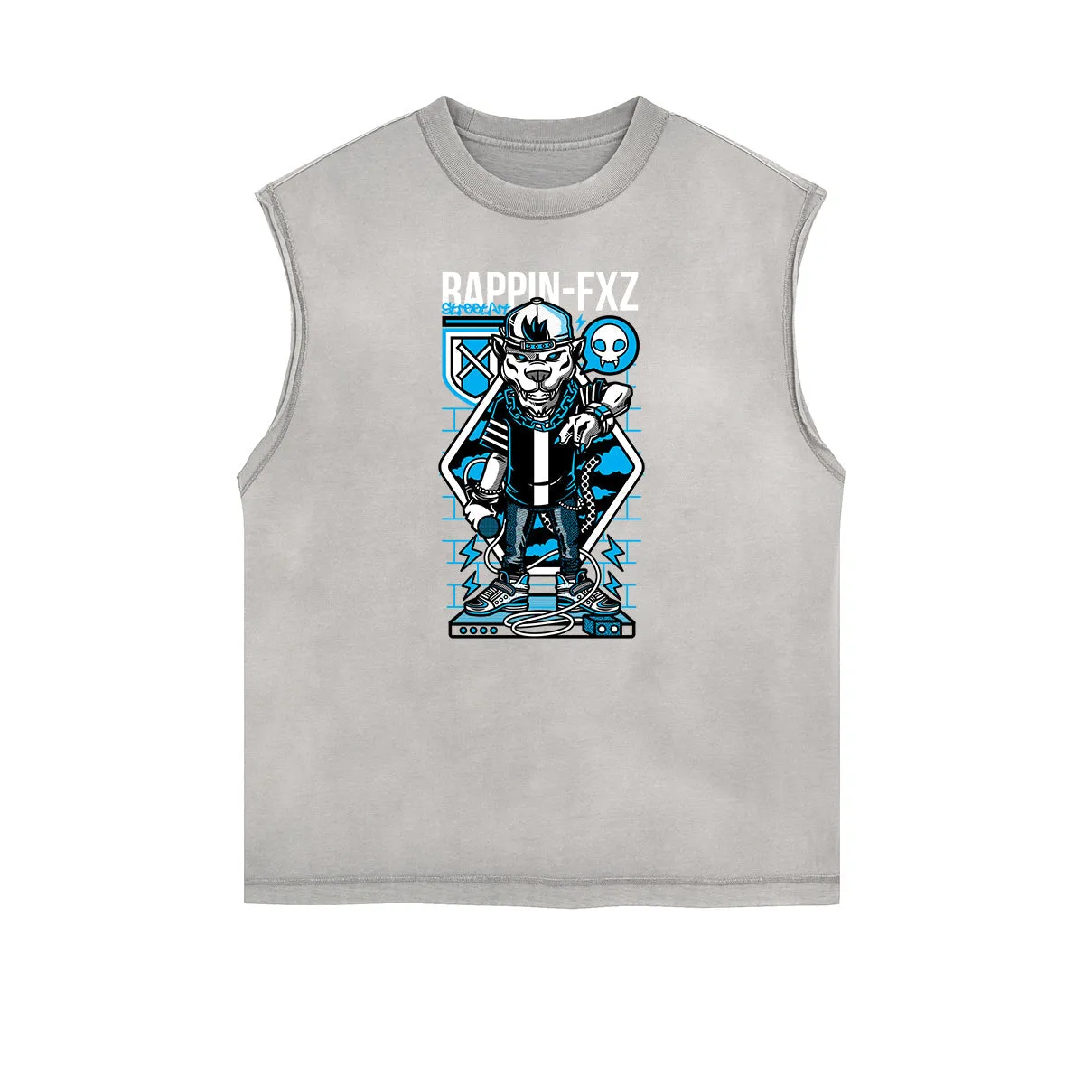 Punk Cartoon Graphic Tank Top