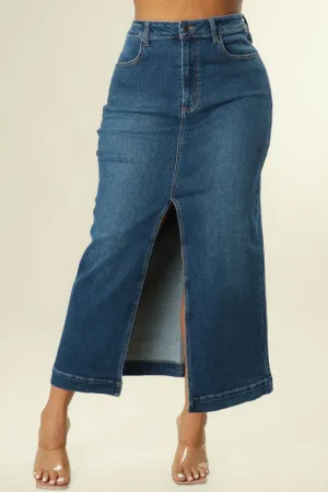 "Back to Basics" Stretch Denim Skirt