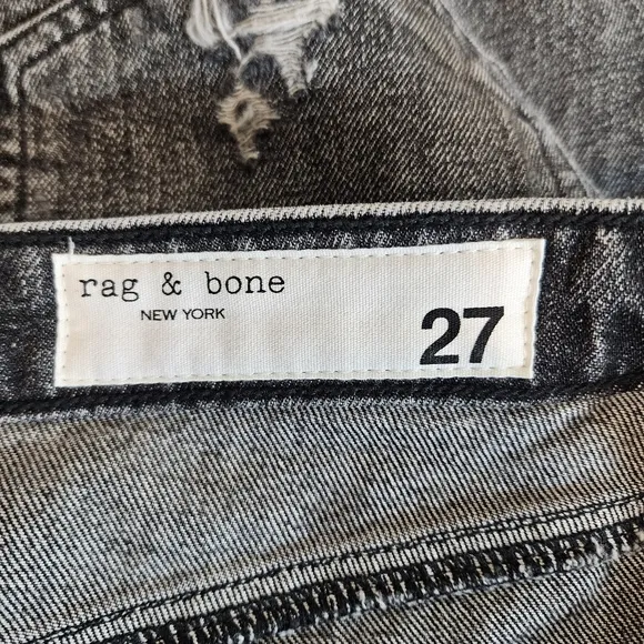 rag &amp; bone Denim Skirt Womens Size 27 Itty Bitty Mini Frayed Clean Black