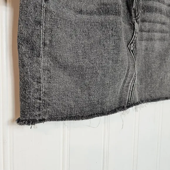 rag &amp; bone Denim Skirt Womens Size 27 Itty Bitty Mini Frayed Clean Black