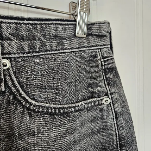 rag &amp; bone Denim Skirt Womens Size 27 Itty Bitty Mini Frayed Clean Black