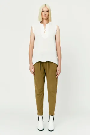 RAQUEL ALLEGRA Washed White Abiquiu Gauze Desert Top