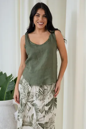 Raw Edge Cami | Khaki