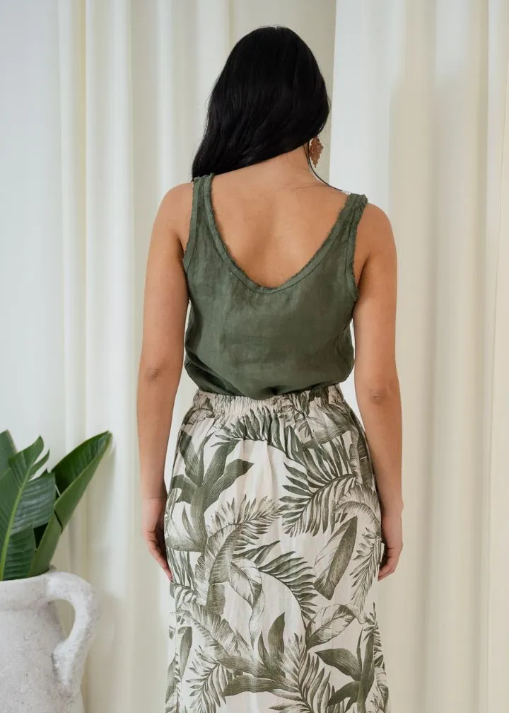 Raw Edge Cami | Khaki