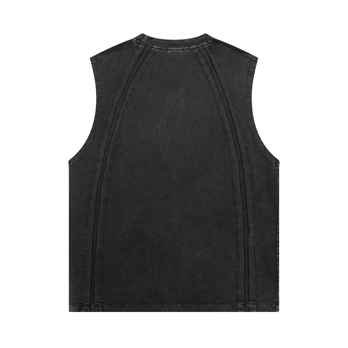 Raw Edge Patchwork Muscle Tank 275gsm