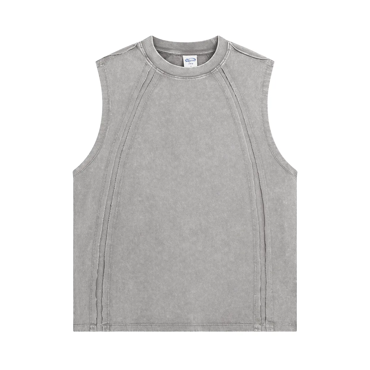 Raw Edge Patchwork Muscle Tank 275gsm