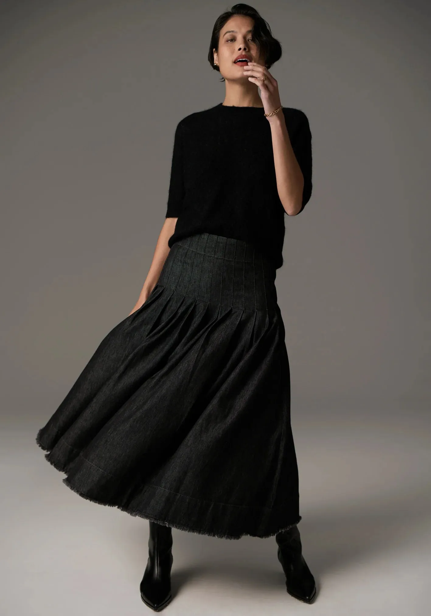 Reece Denim Skirt Black Wash