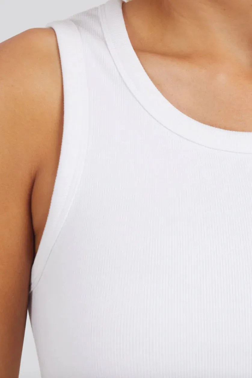 Rib Crew Tank - White