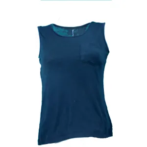Rib knit pocket tank with lace at back from High Velocity