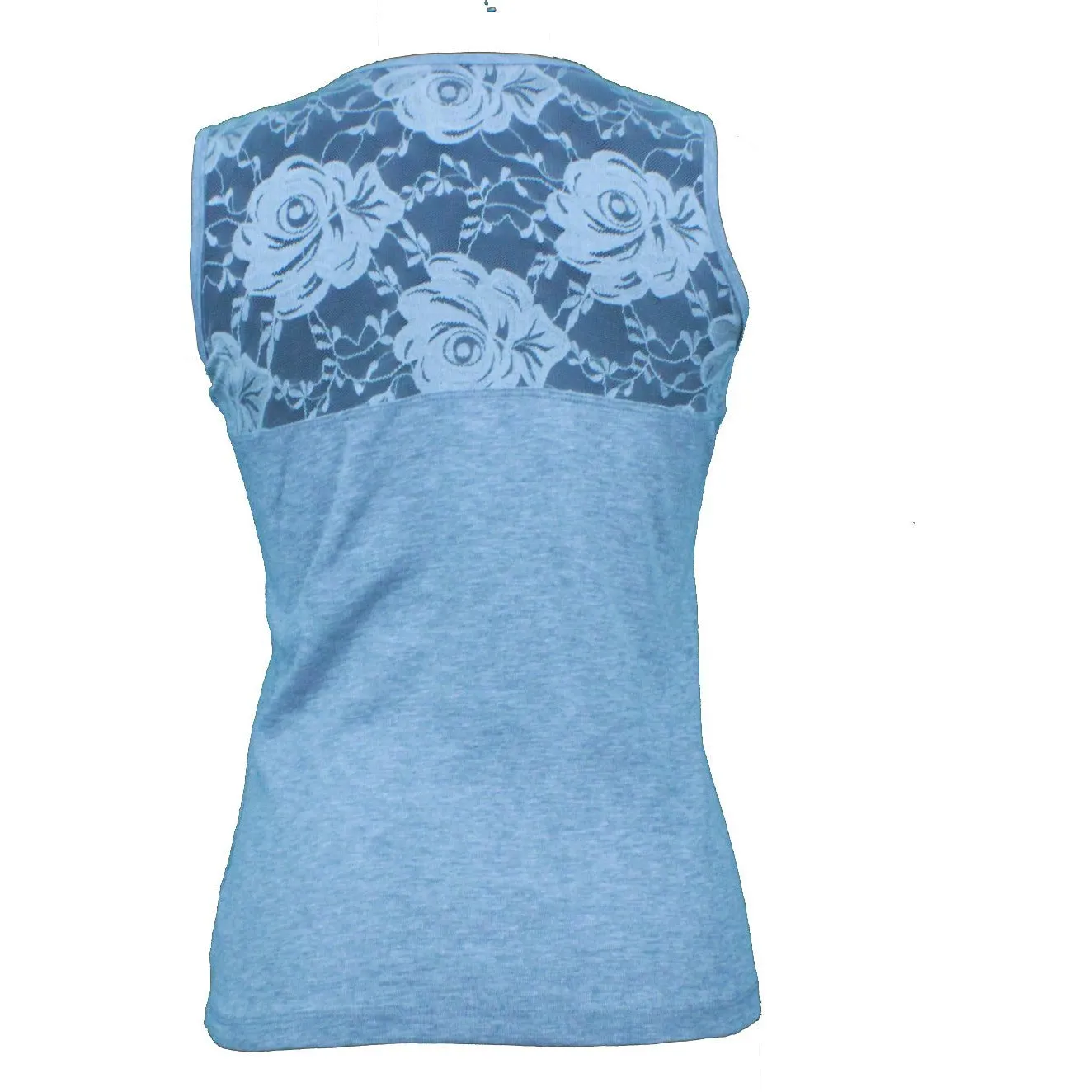 Rib knit pocket tank with lace at back from High Velocity