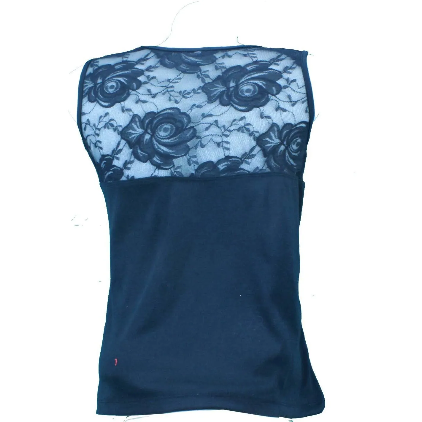 Rib knit pocket tank with lace at back from High Velocity