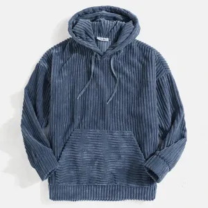 Ribbed corduroy hoodie - zereno
