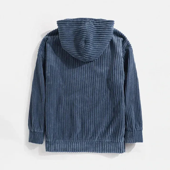 Ribbed corduroy hoodie - zereno