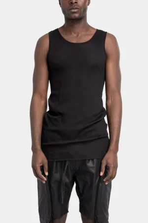 Ribbed linen & bamboo tank top