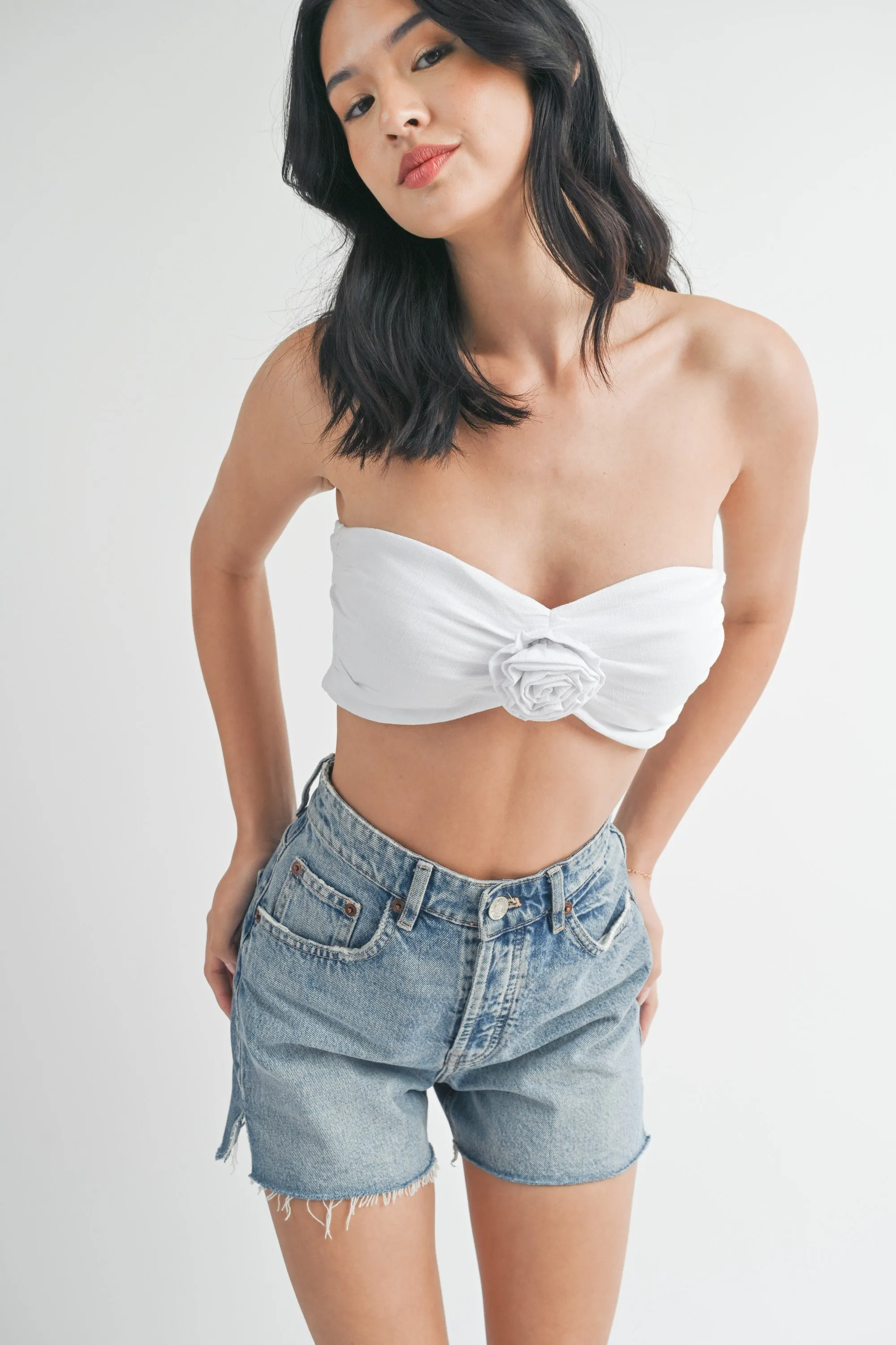Rosette Top - White
