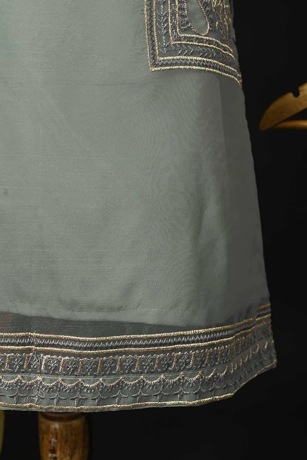 RTW-104-Grey - 3Pc Stitched Embroidered Organza Dress