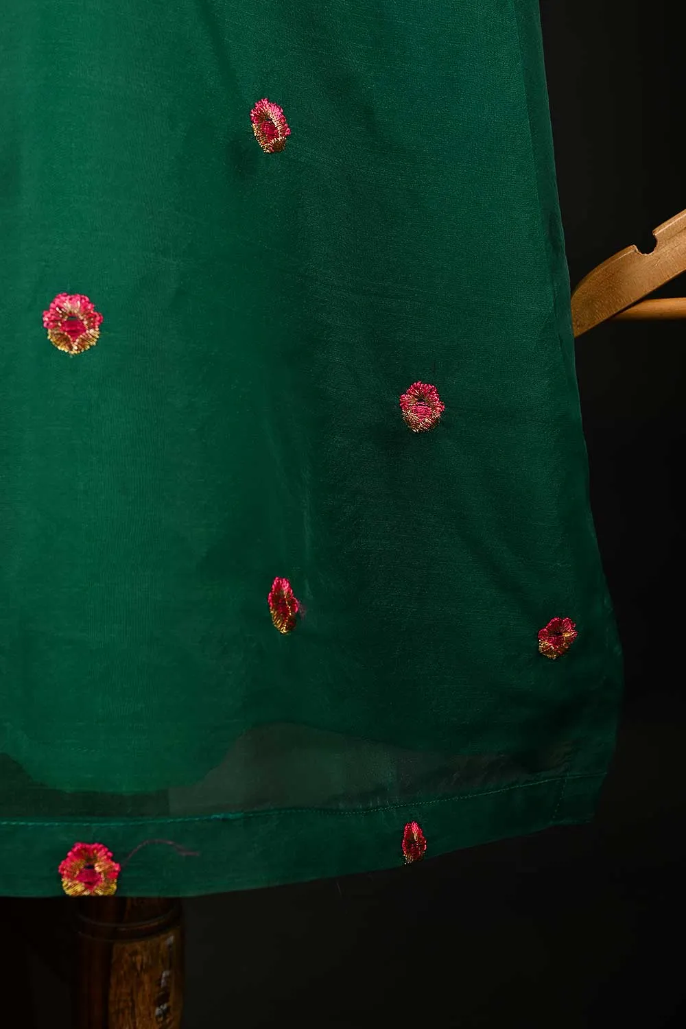 RTW-124-Green - 3Pc Stitched Organza Dress