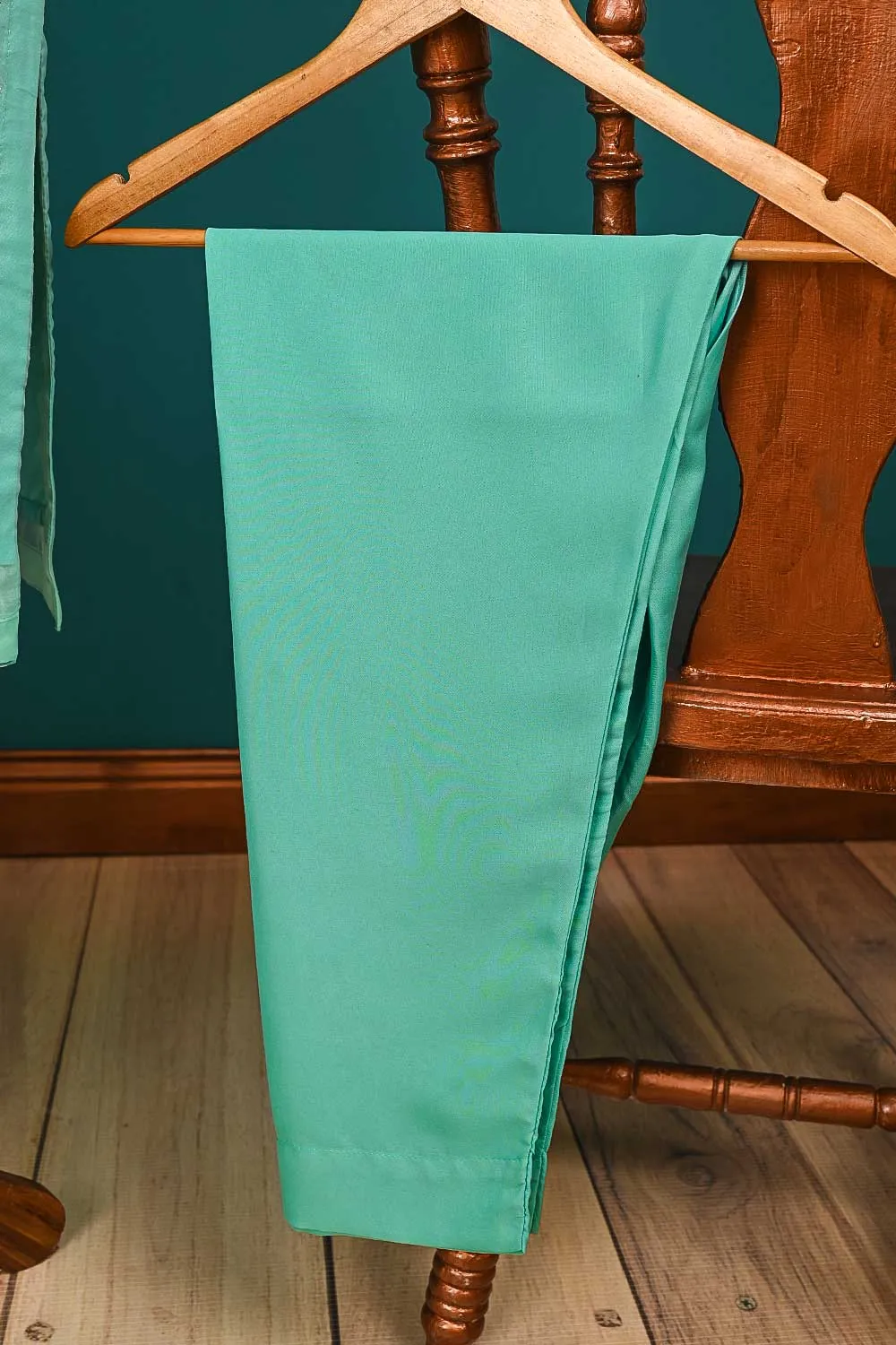 RTW-139-SeaGreen - 3Pc Stitched Organza Dress