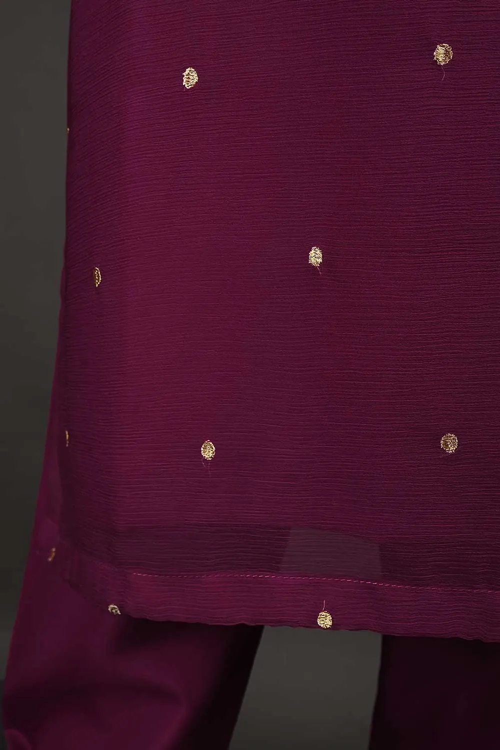 RTW-181-Fuchsia - 3PC Ready to Wear Chiffon Adda Work Dress