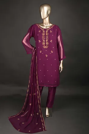 RTW-181-Fuchsia - 3PC Ready to Wear Chiffon Adda Work Dress