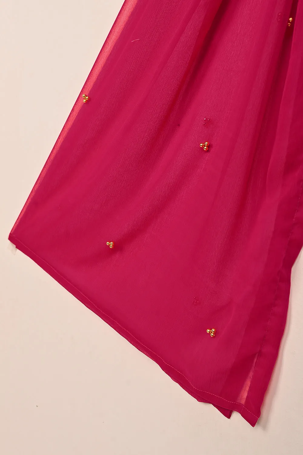 RTW-244-Fuchsia - 3Pc Ready to Wear Embroidered Adda Work Chiffon Dress