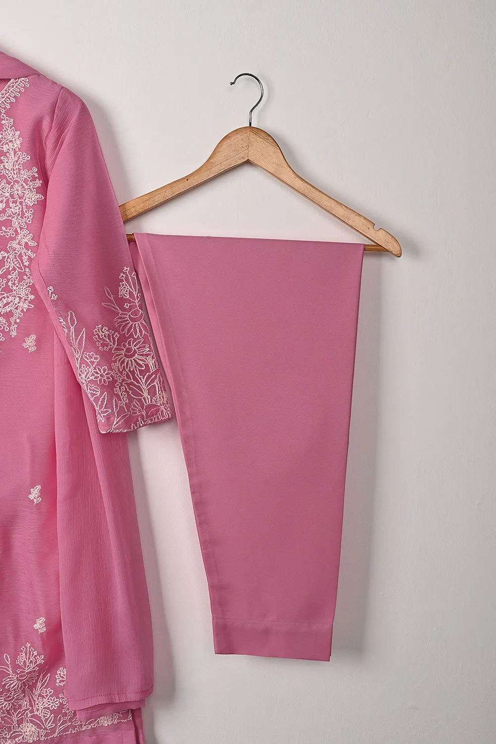RTW-344-Pink -  3Pc Ready to Wear Embroidered Chiffon Dress