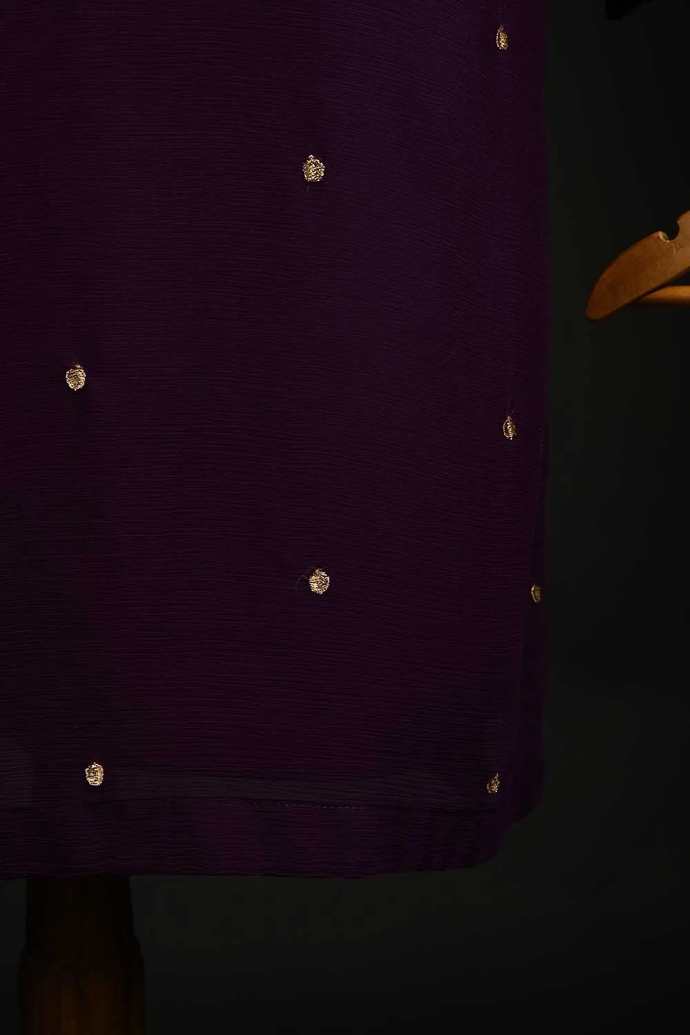 RTW-87-Purple -  3Pc Stitched Embroidered Adda Work Chiffon Shirt