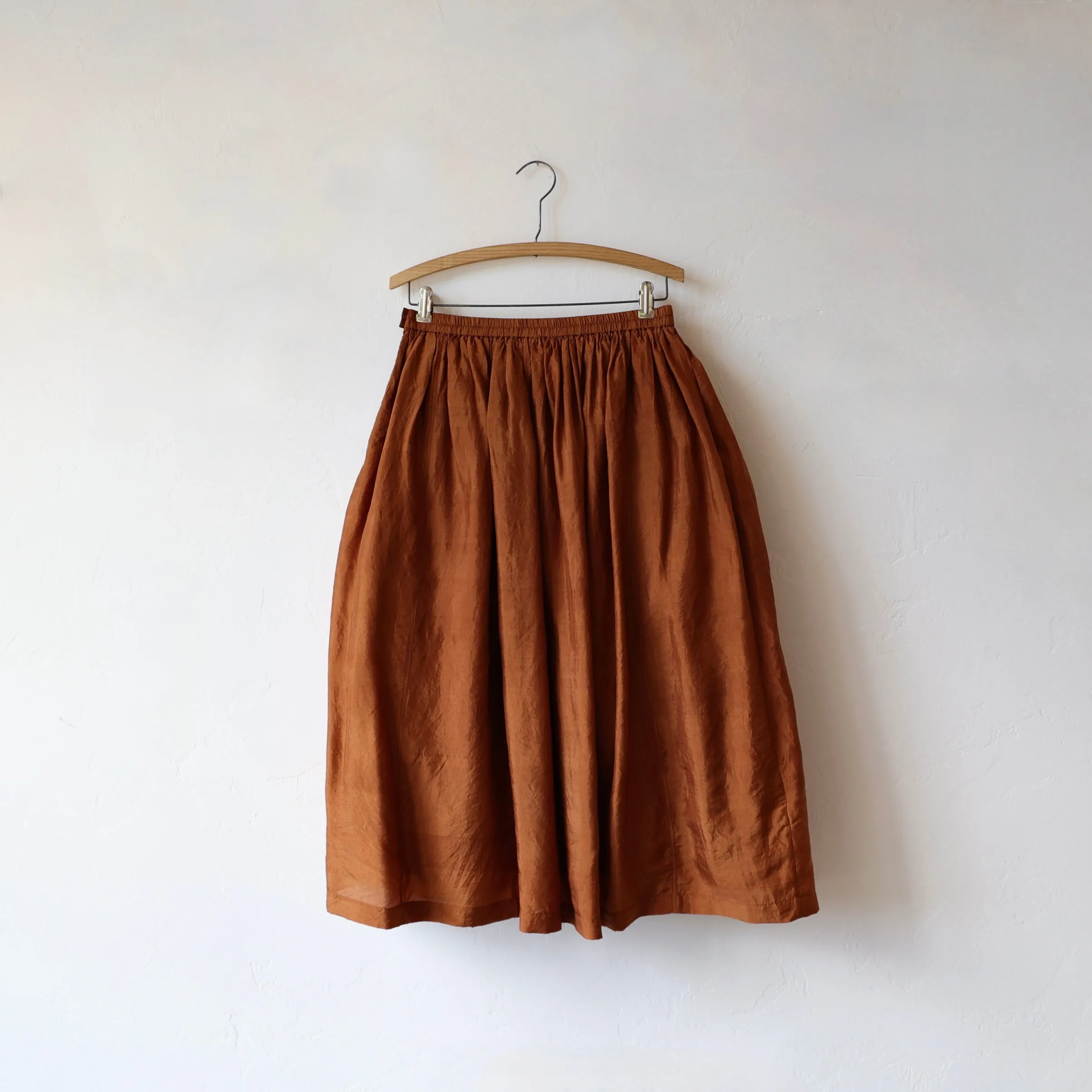 Runaway Bicycle Silk Skirt - Rust