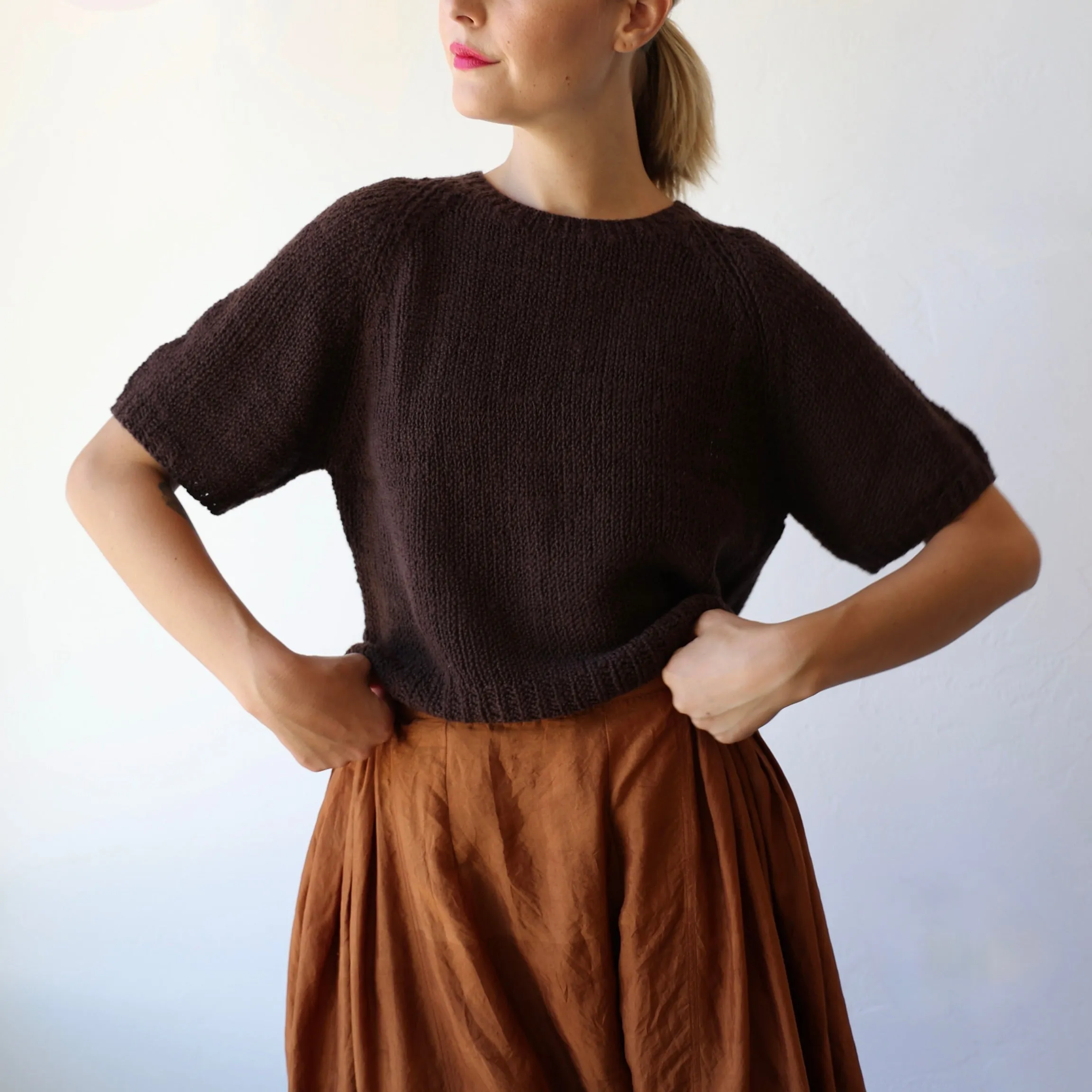 Runaway Bicycle Silk Skirt - Rust