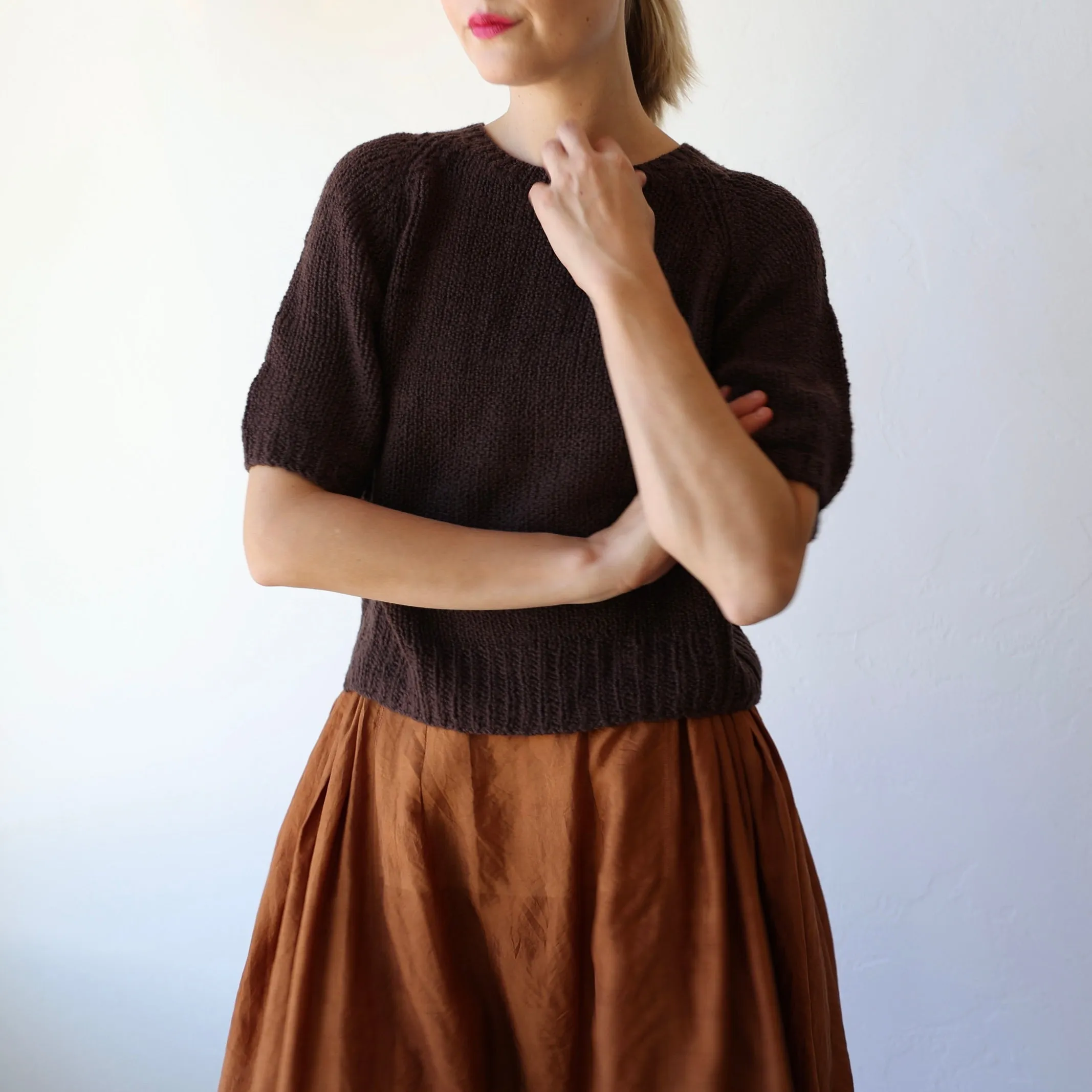 Runaway Bicycle Silk Skirt - Rust