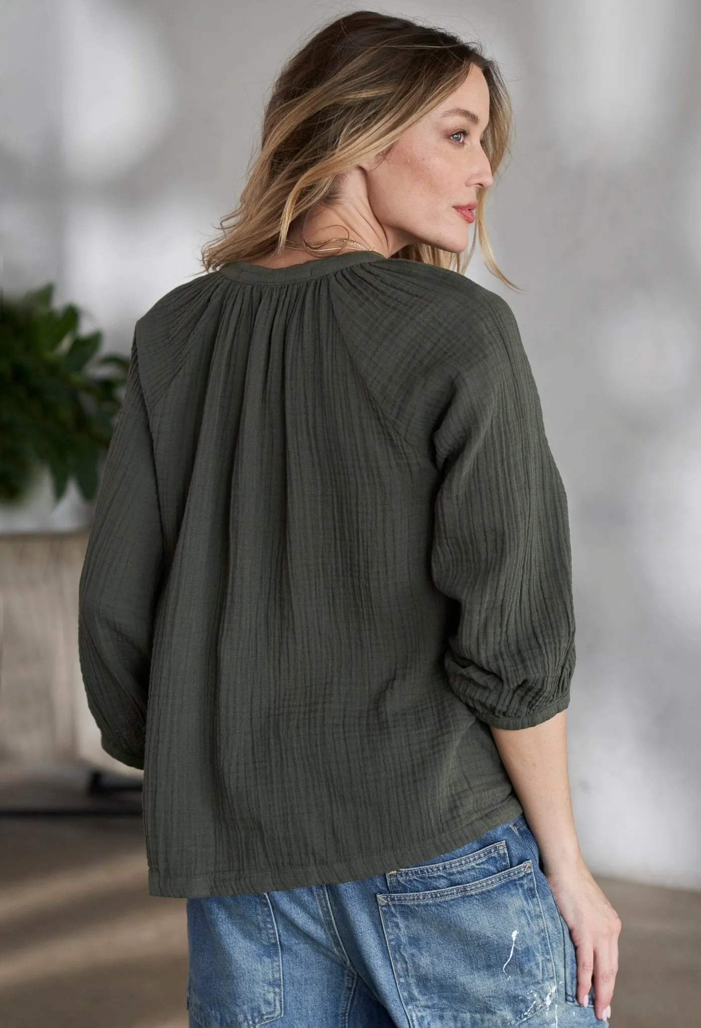 Sage Gauze Top