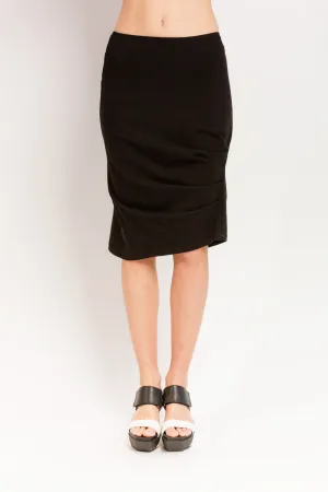 SALE Caterpillar Knee Skirt in Black Soy French Terry
