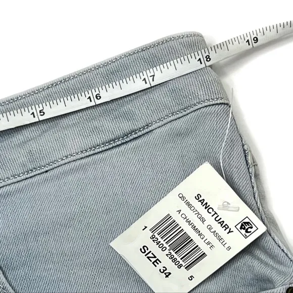 Sanctuary Ryan Denim Mini Skirt Light Wash Size 34” Waist
