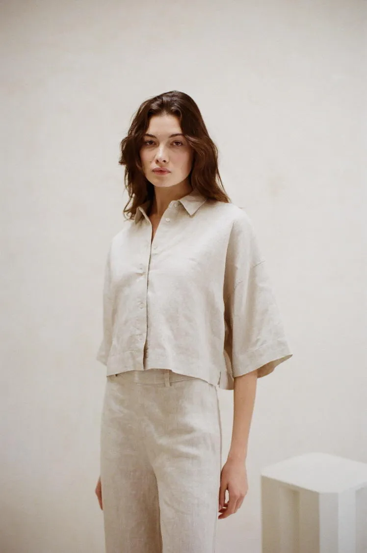 Sand Dune Linen Top