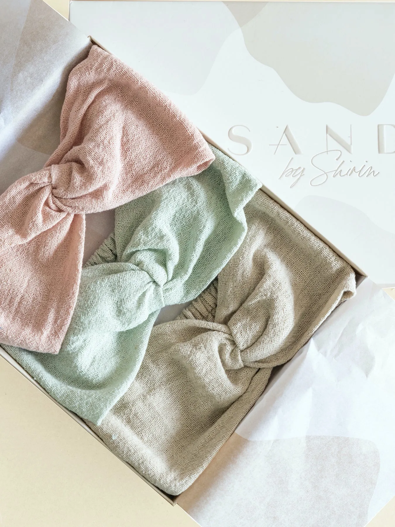SAND Headbands (Dusty Pink, Mint, Ecru)