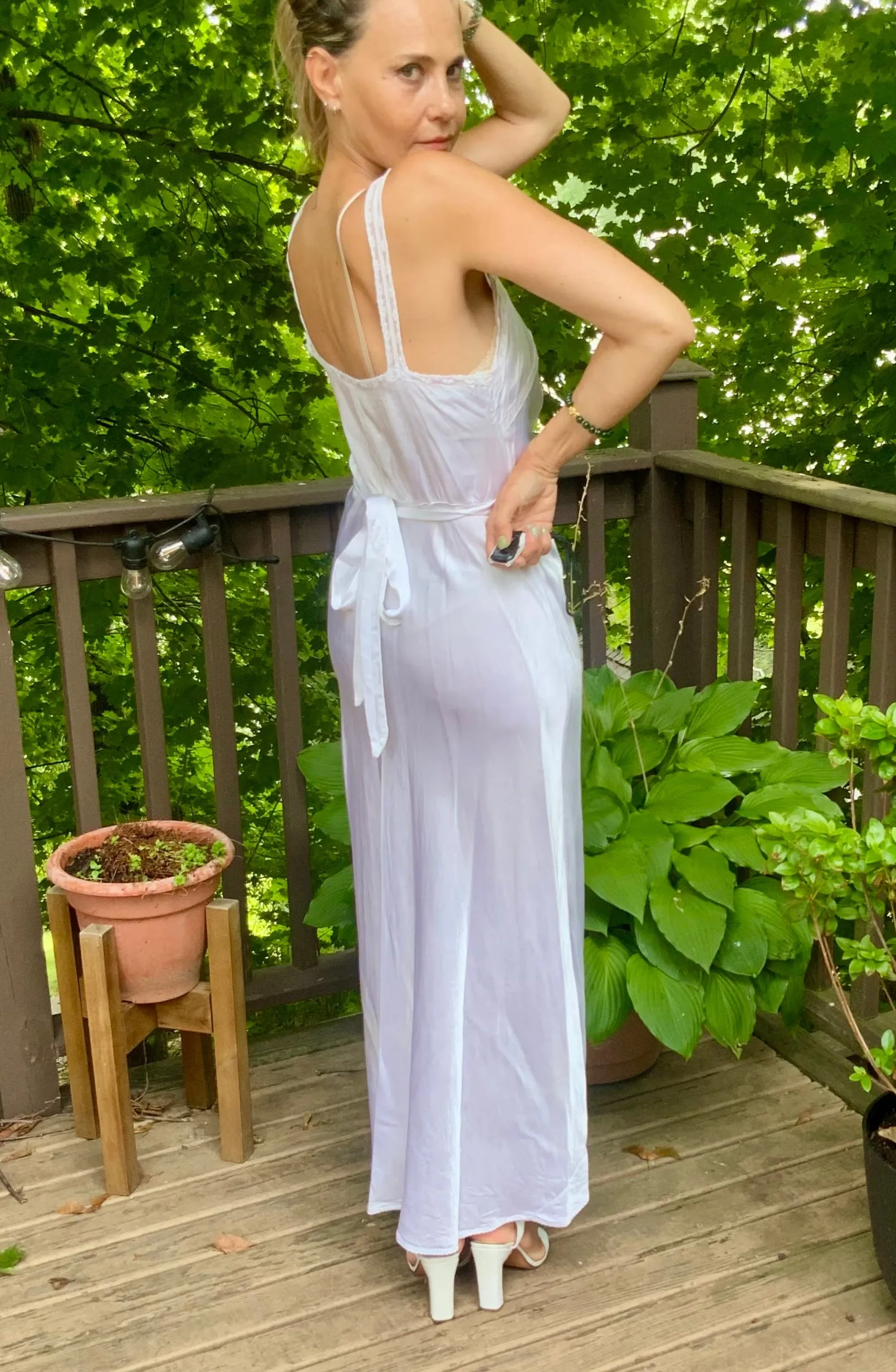 Satin Bridal Nightgown- 40s - 40AB