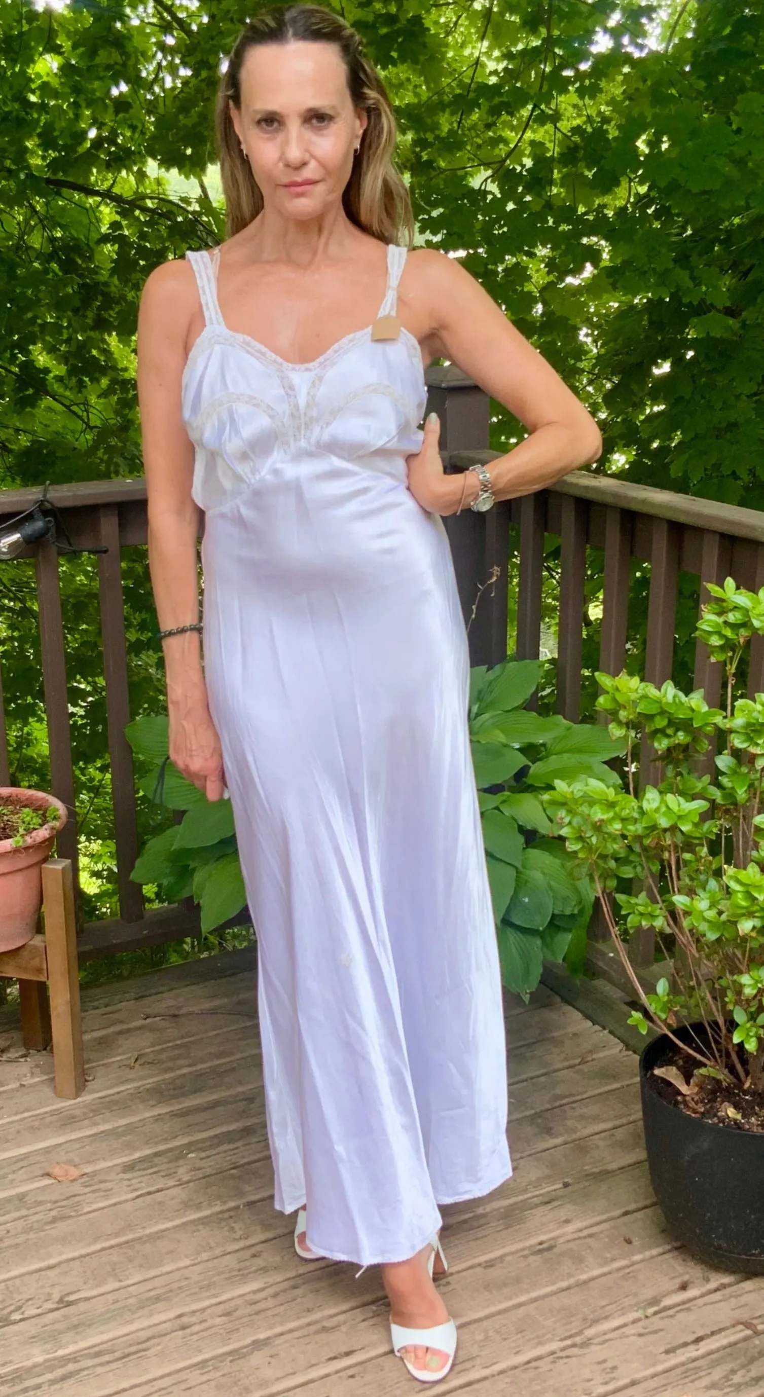 Satin Bridal Nightgown- 40s - 40AB