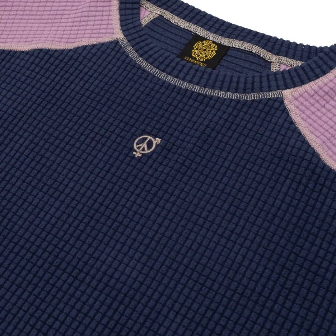 Sex Hippies - Polar Grid Fleece -Navy/Lilac