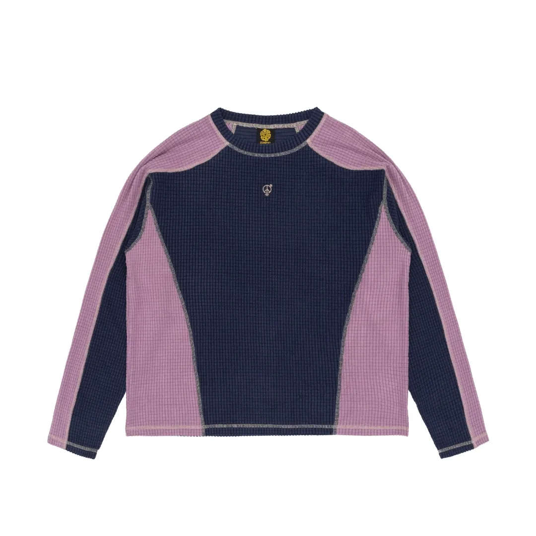 Sex Hippies - Polar Grid Fleece -Navy/Lilac