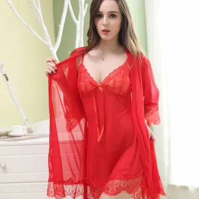 Sexy Lace Robe Set