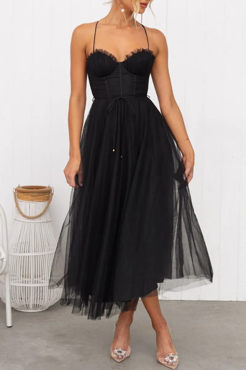 Sexy Solid Mesh Princess Dresses(3 Colors)