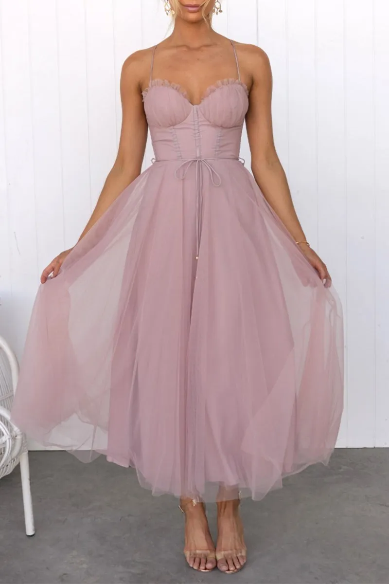 Sexy Solid Mesh Princess Dresses(3 Colors)