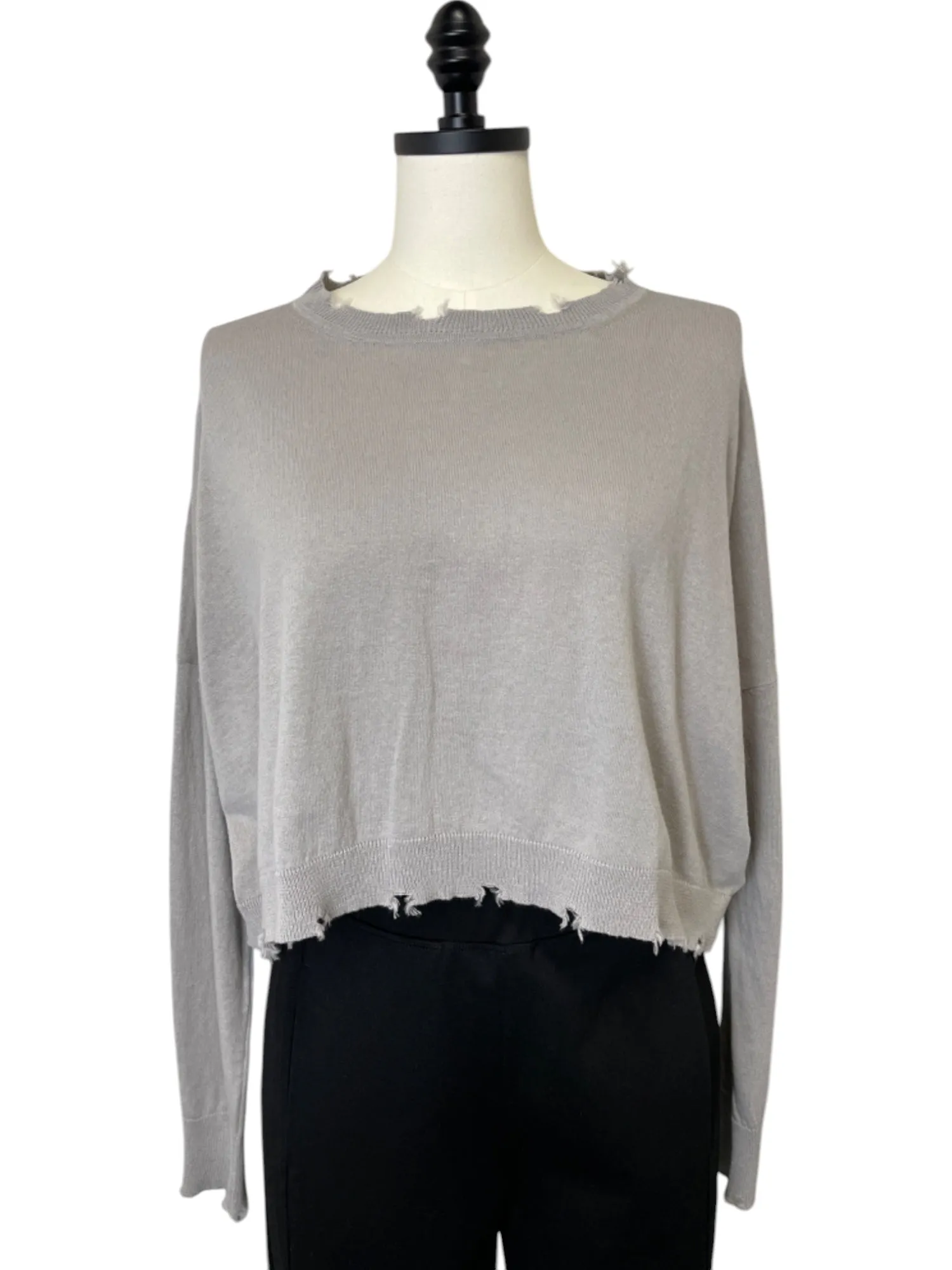 Shadow Cropped Top Sweater (Multiple Colors)