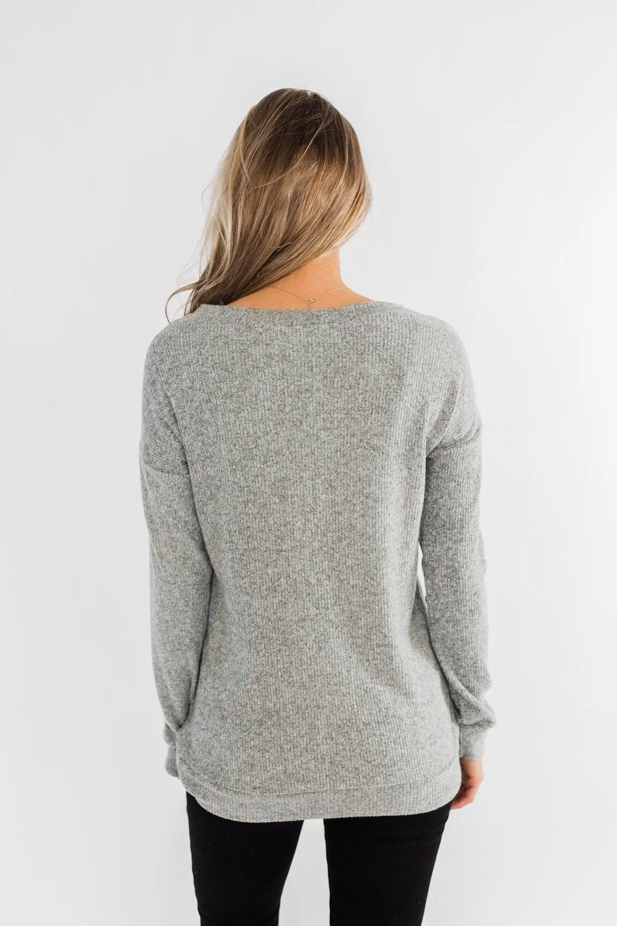Show Stopper Black Lace Top- Grey