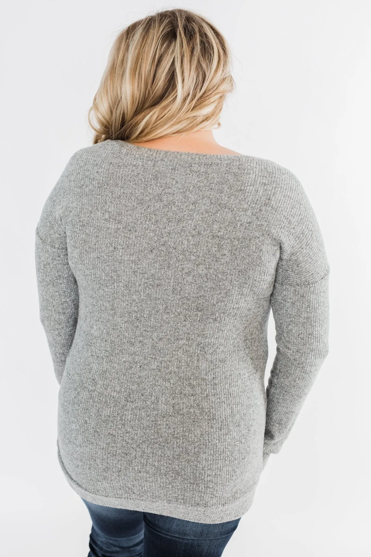 Show Stopper Black Lace Top- Grey