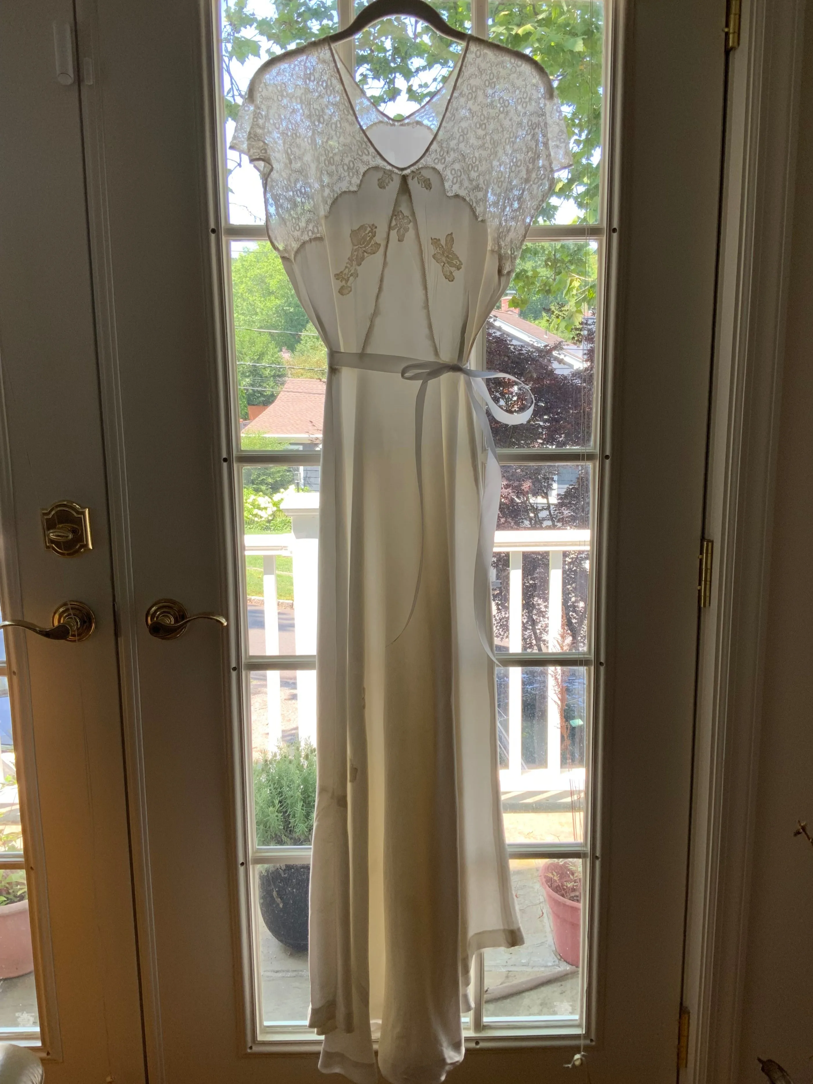 Silk White Bridal Nightgown - 50s - 50AG