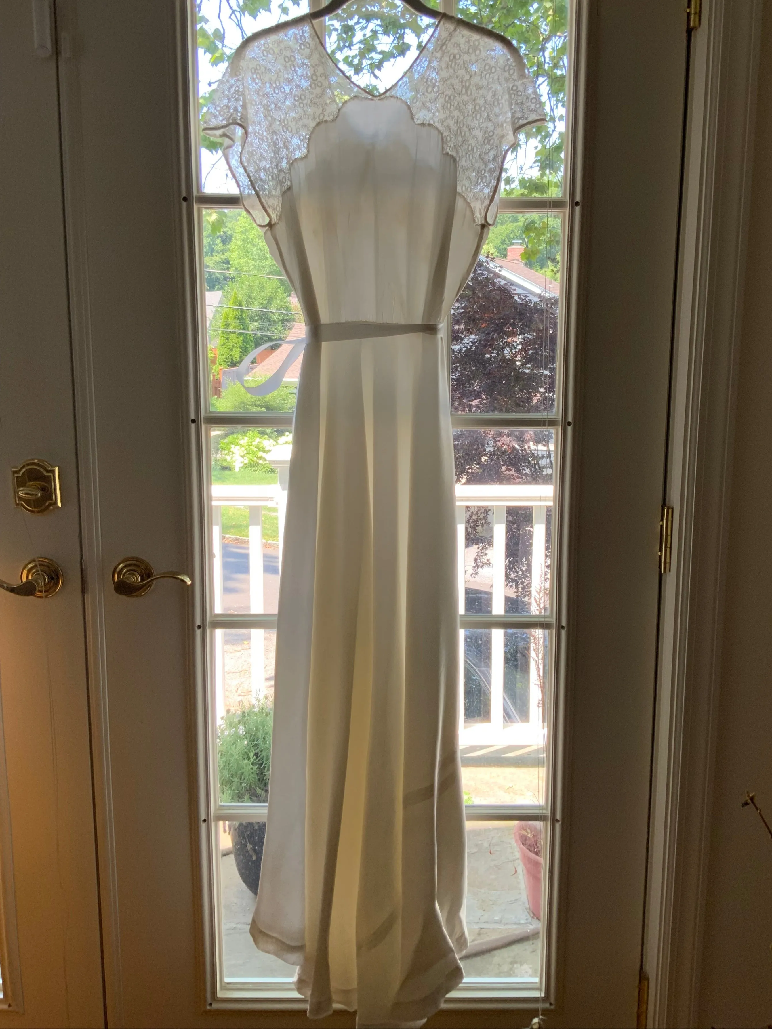 Silk White Bridal Nightgown - 50s - 50AG