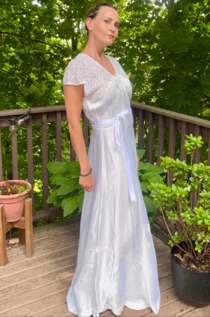Silk White Bridal Nightgown - 50s - 50AG